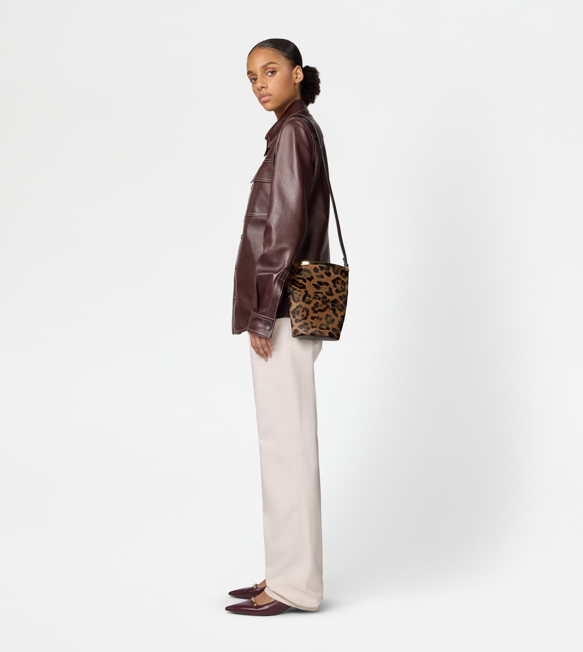 TOD'S MAGENTA BAG BUCKET BAG IN PONY EFFECT LEATHER MINI - BROWN - 8