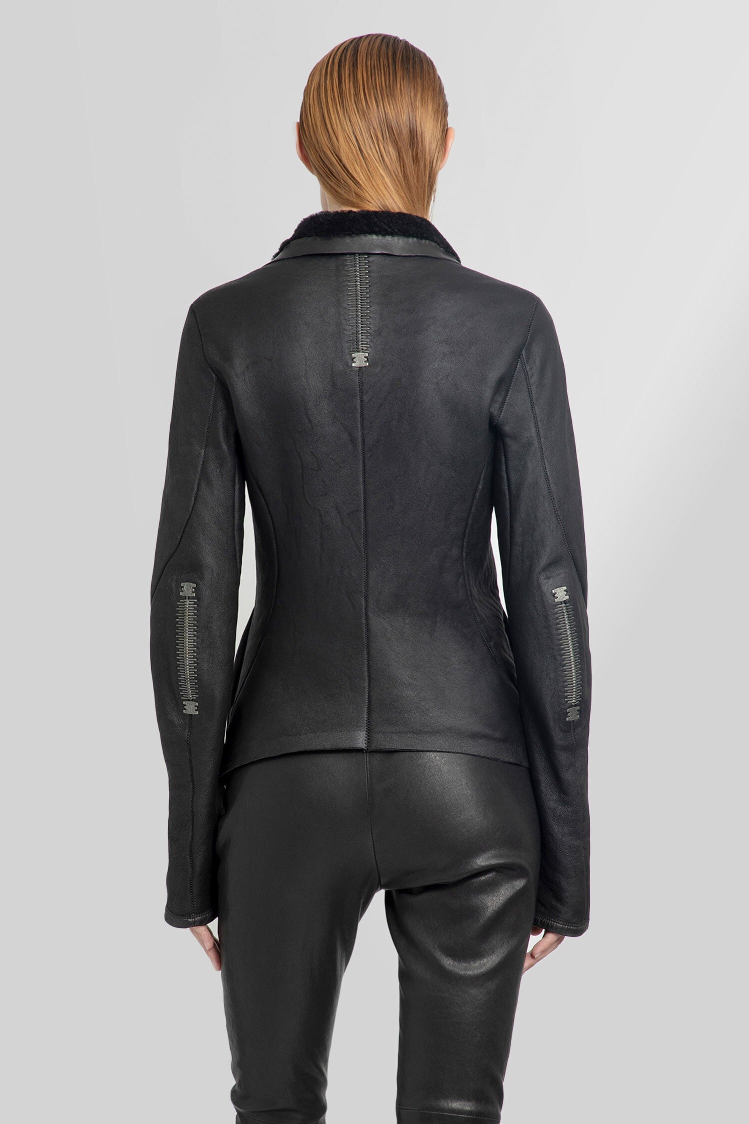 ISAAC SELLAM WOMAN BLACK LEATHER JACKETS - 3
