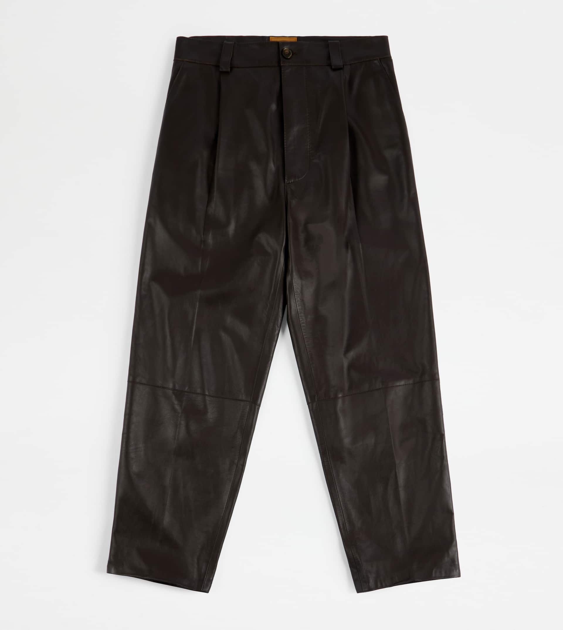 PANTS IN NAPPA LEATHER - BROWN - 1