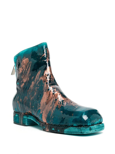 Guidi paint-splatter detail ankle boots outlook