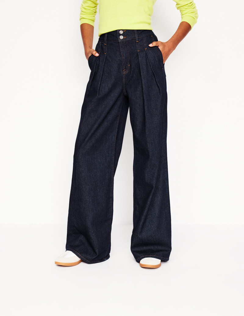 Mid Rise Fluid Denim Pants-Indigo Rinse 4