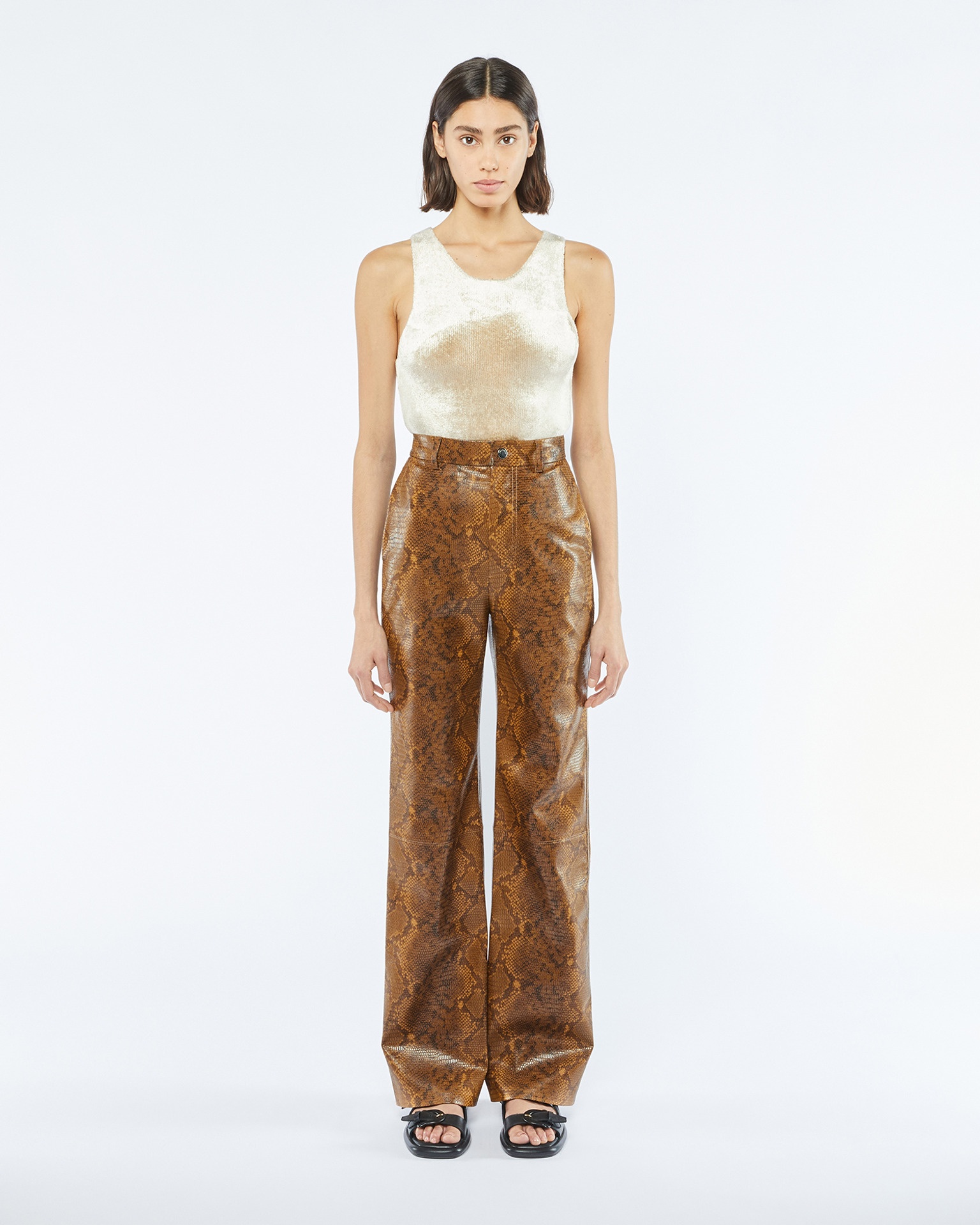 PHILINE - Straight leg pants - Multi faux animal - 2