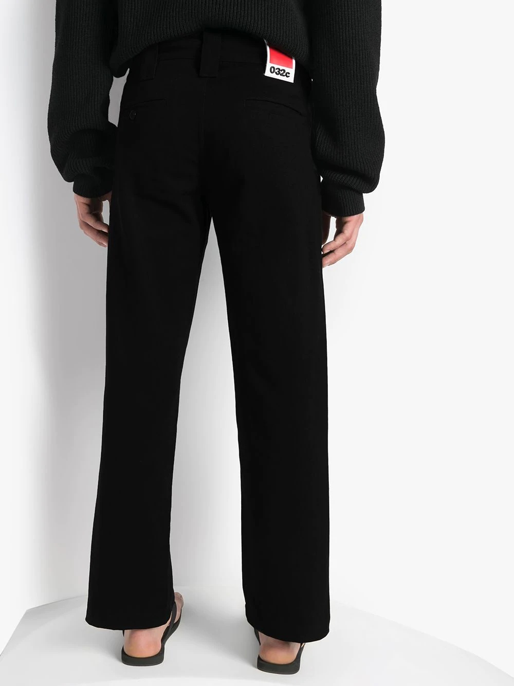 straight-leg mid-rise trousers - 3