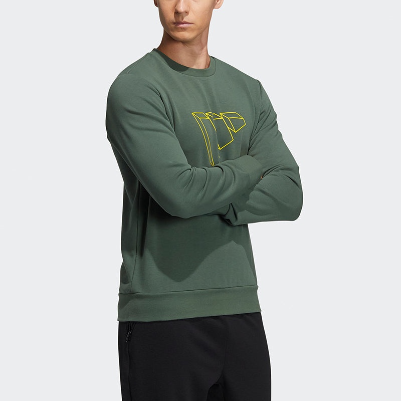 adidas Fi Swt Ft Bos Casual Sports Round Neck Pullover Green GP1003 - 6
