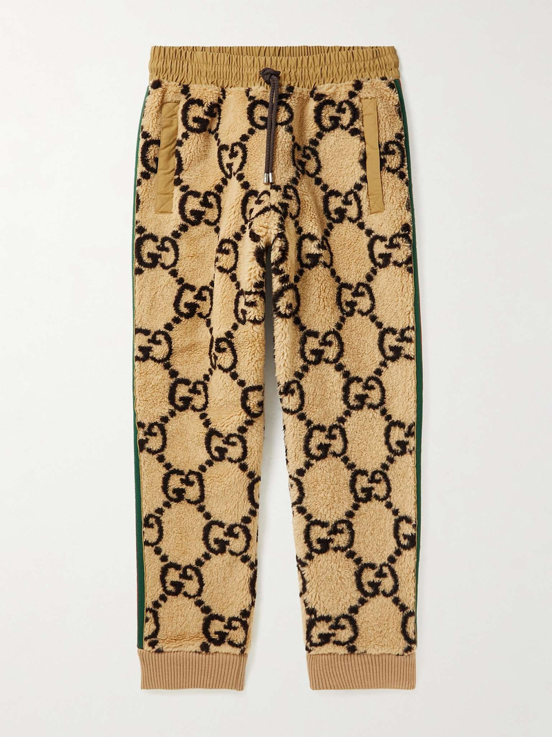 Striped Logo-Jacquard Wool-Blend Fleece Sweatpants - 1