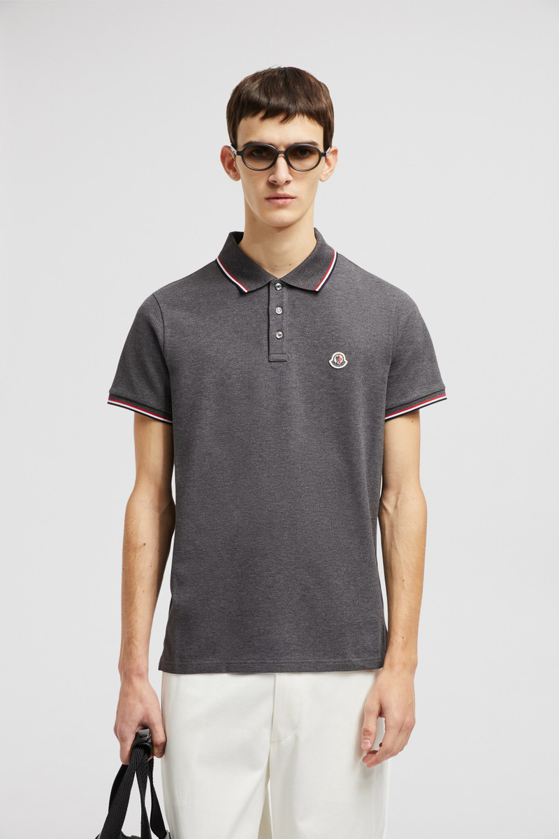 Moncler Tricolor-Trimmed Cotton Piquet Polo Shirt outlook