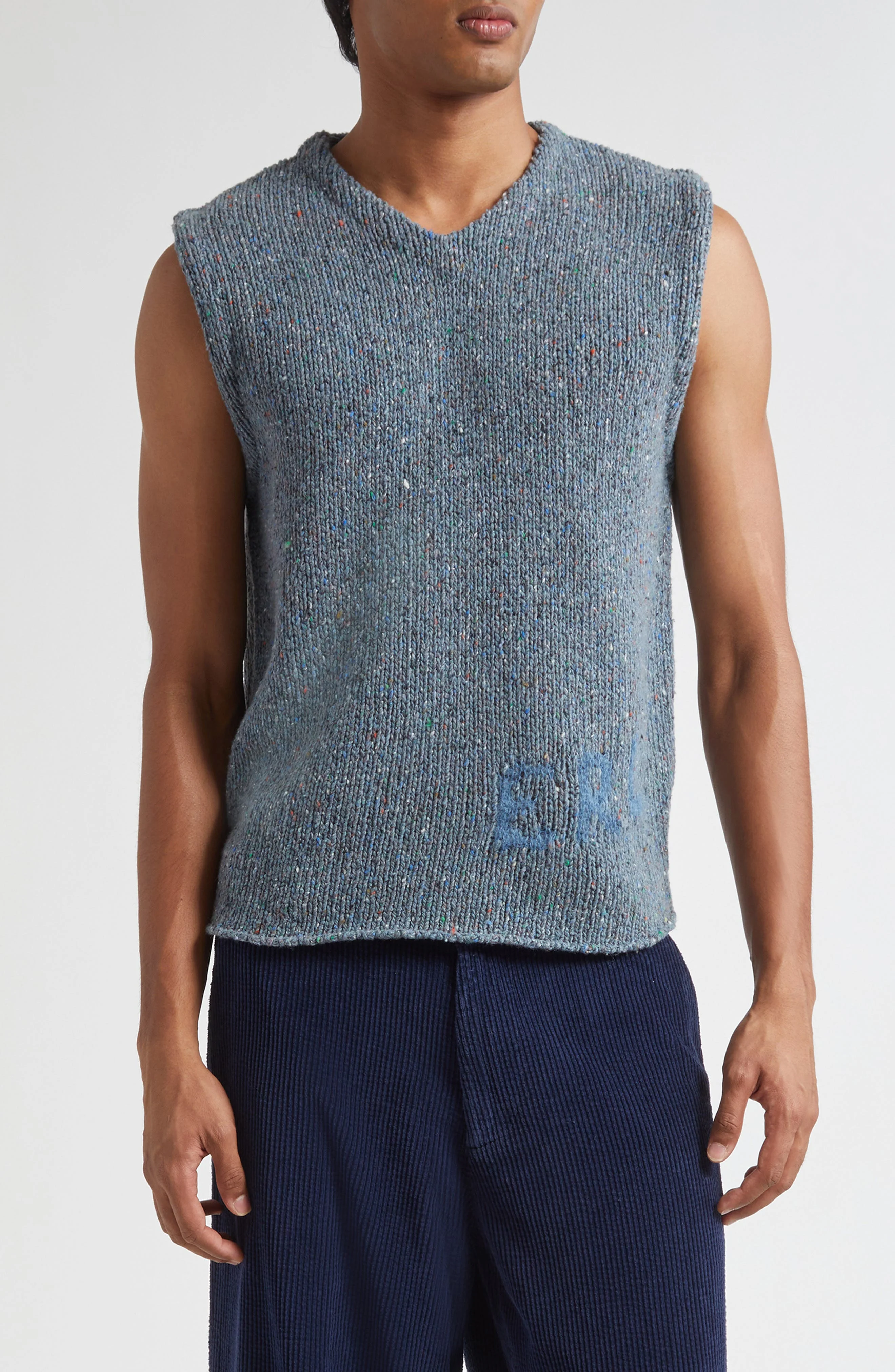 ERL Gender Inclusive Wool Blend Sweater Vest in Blue at Nordstrom - 1