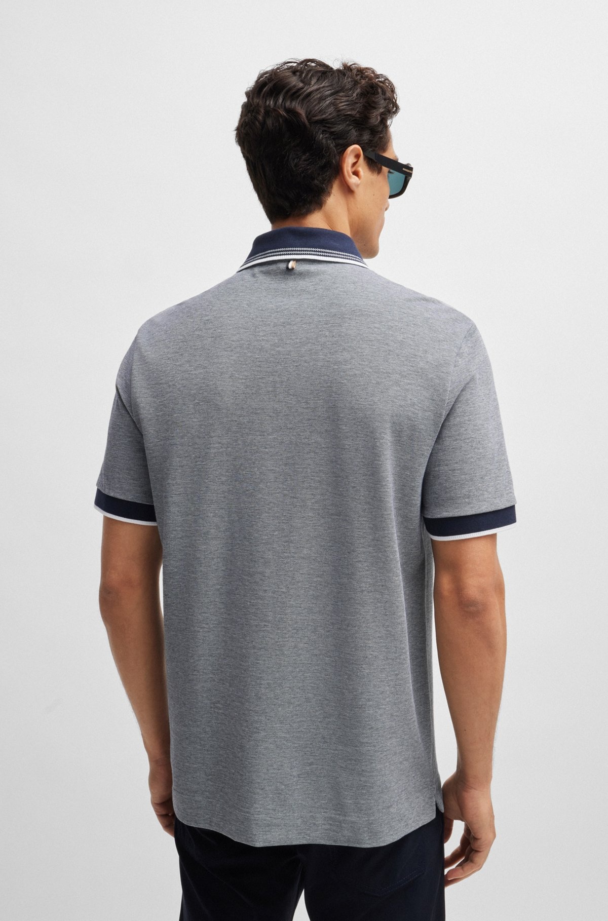 OXFORD-COTTON-PIQUÉ POLO SHIRT WITH LOGO DETAIL - 5