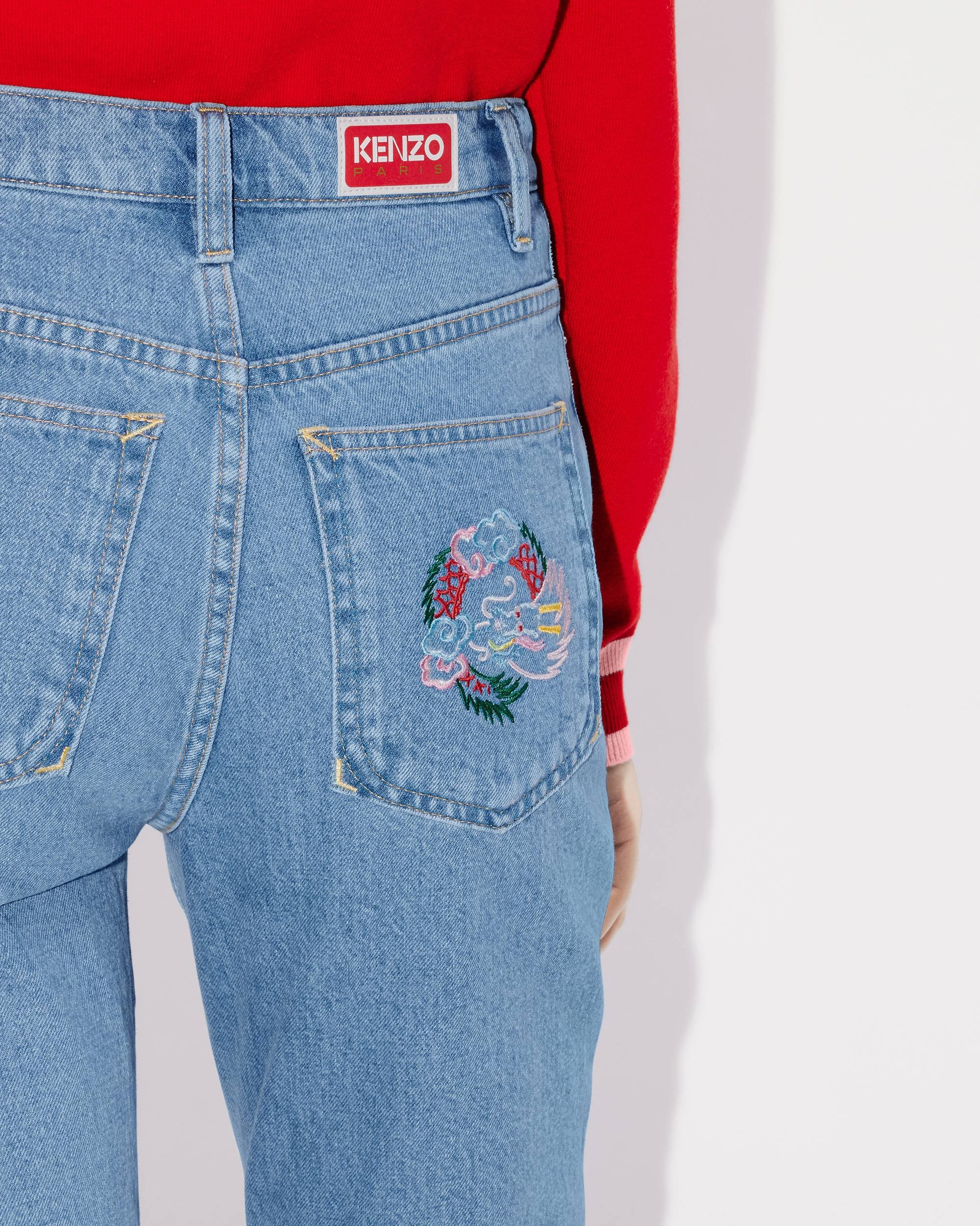 'Year of the Dragon' cropped embroidered ASAGAO jeans - 7