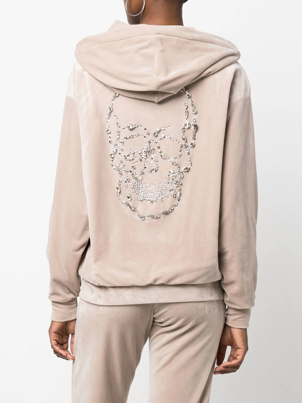 skull-appliqué zip-up hoodie - 2
