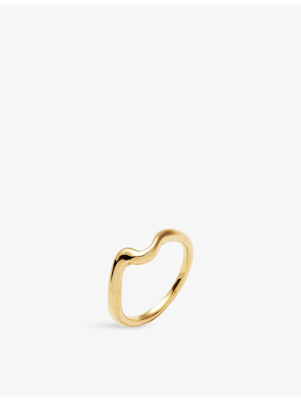 Molten Wave 18ct Gold Vermeil-Plated Sterling Silver Stacking Ring - 1