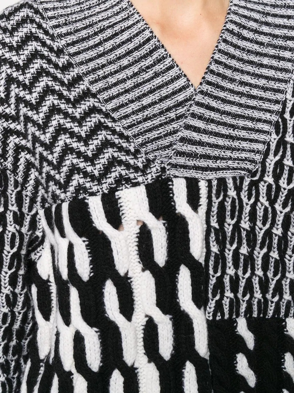 two-tone chunky knitted jumper - 5