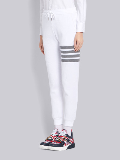 Thom Browne White Waffle 4-Bar Sweatpants outlook