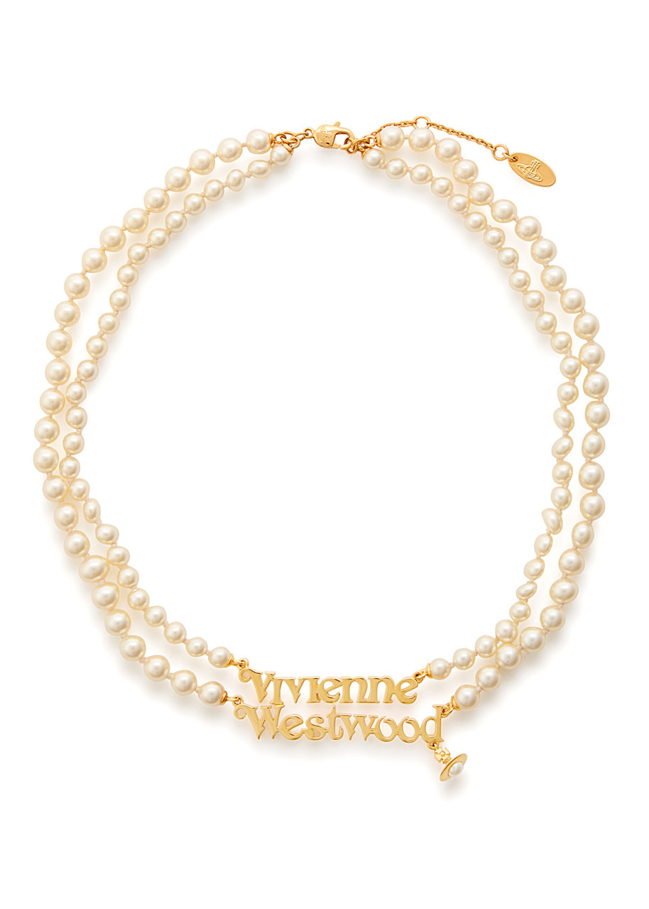 Vivienne Westwood Amelia Logo Faux Pearl Bracelets - 1