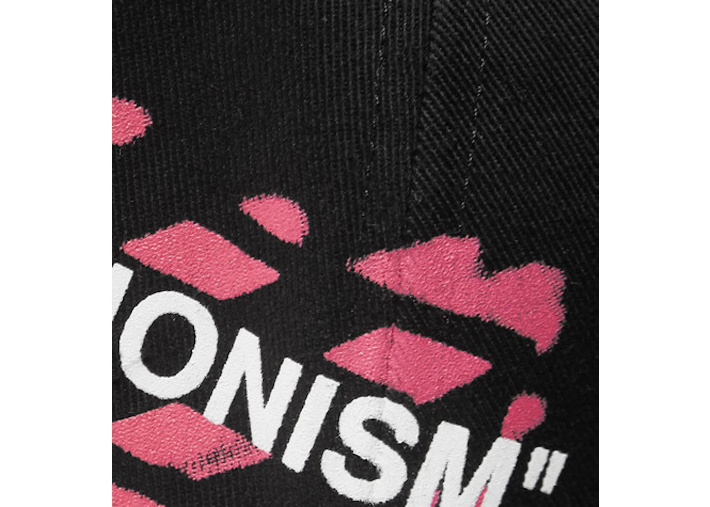 OFF-WHITE Diag Stencil Print Baseball Hat Black/Pink - 3