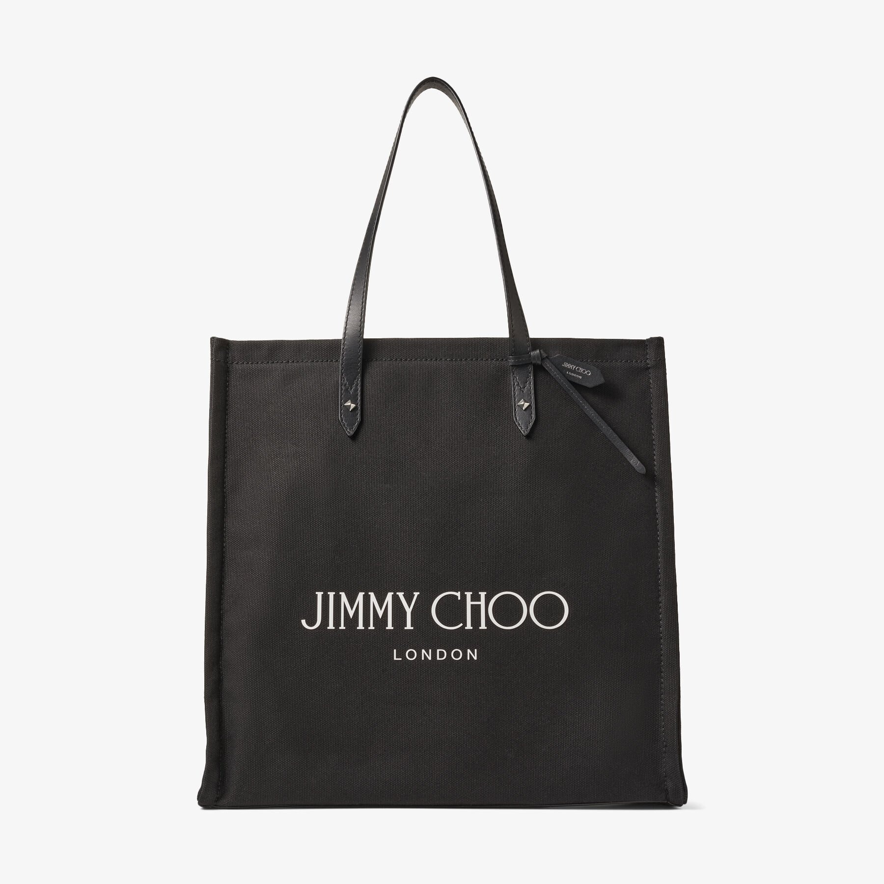 Logo Tote
Black Canvas Tote Bag with Black Leather Handles - 1