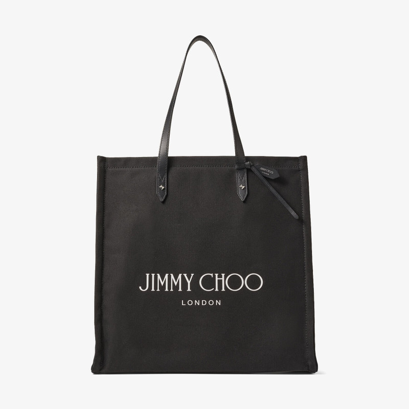 Logo Tote
Black Canvas Tote Bag with Black Leather Handles 1