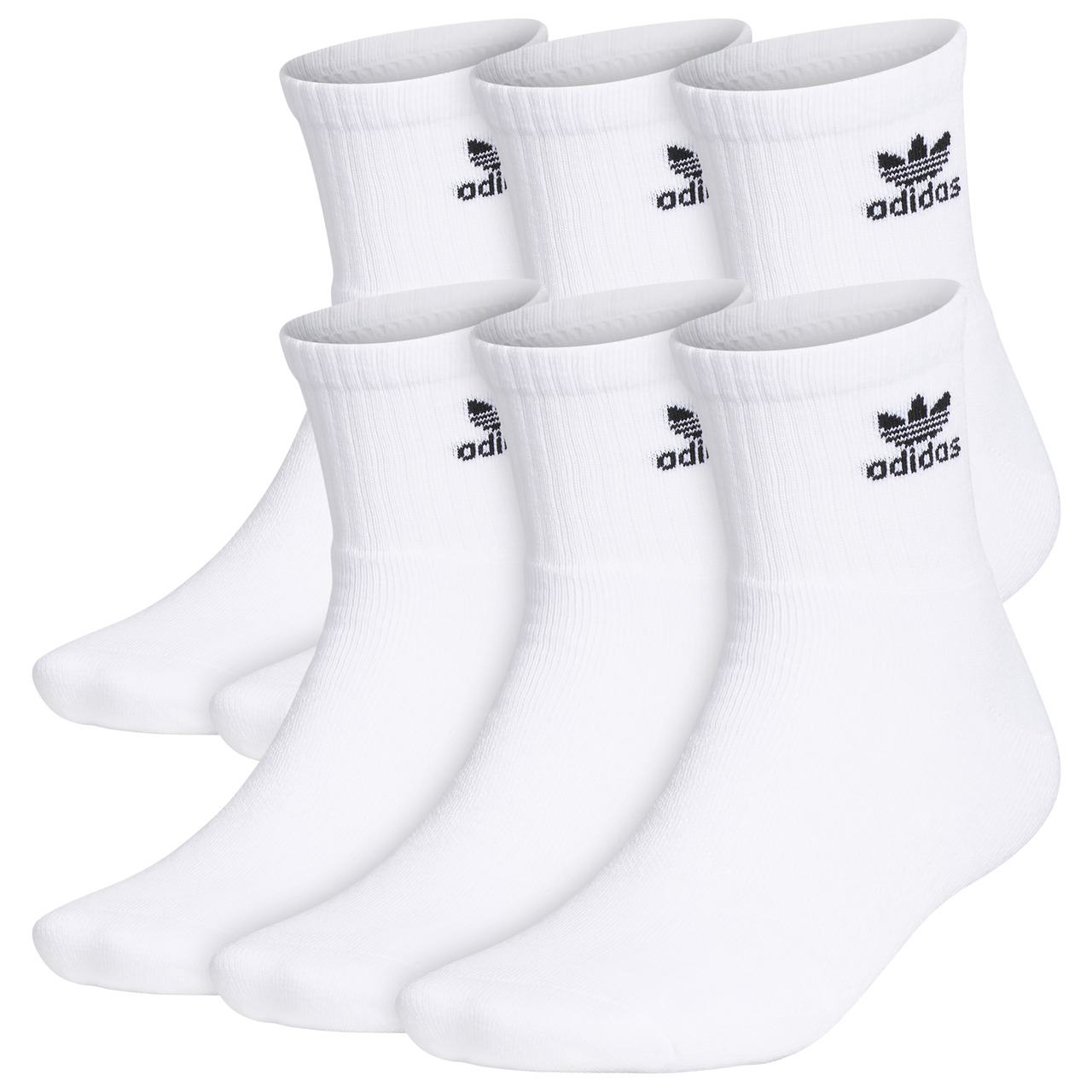 adidas Originals Mens adidas Originals Trefoil 6-Pack Quarter Socks - 1