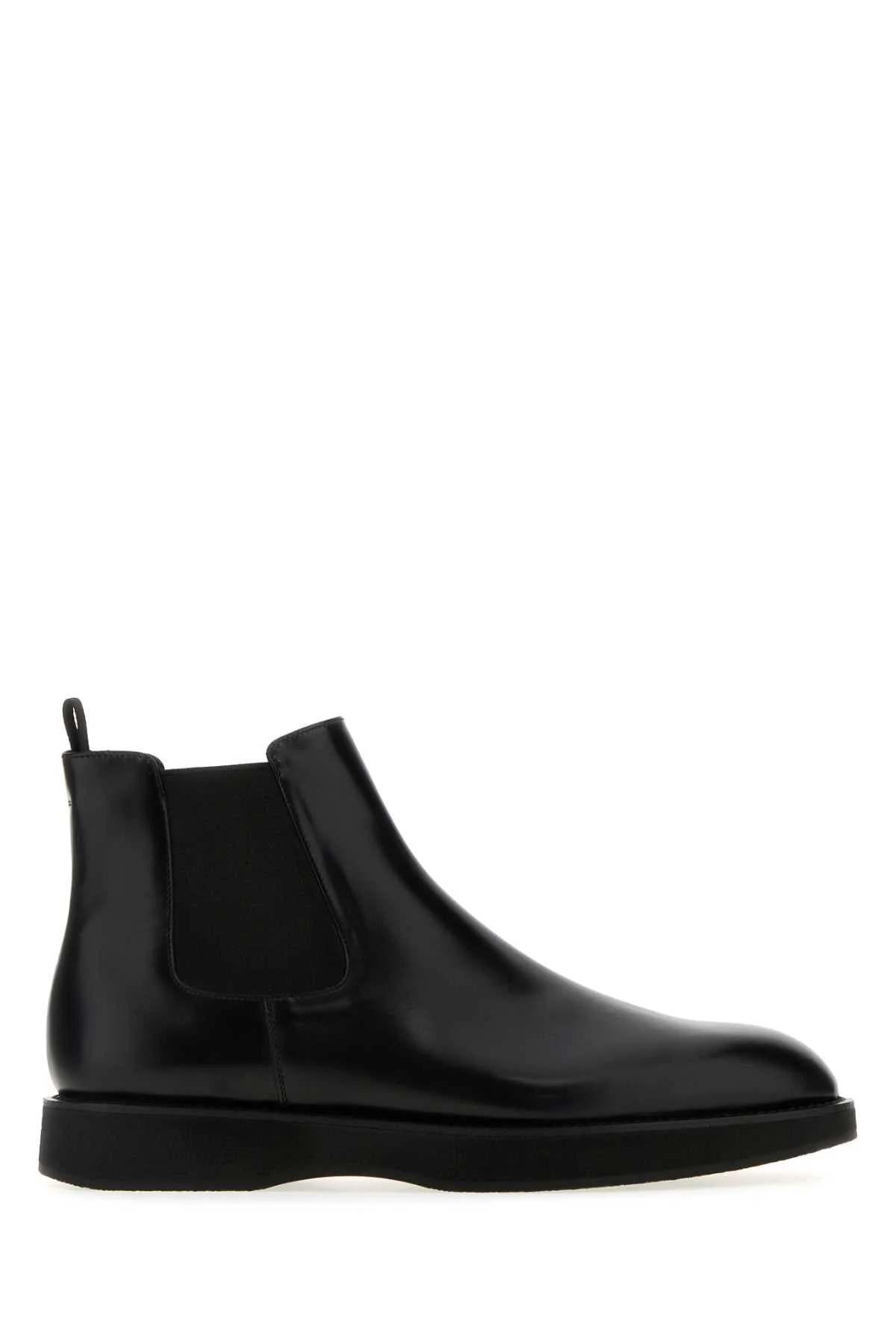 Prada Men Black Leather Ankle Boots - 1