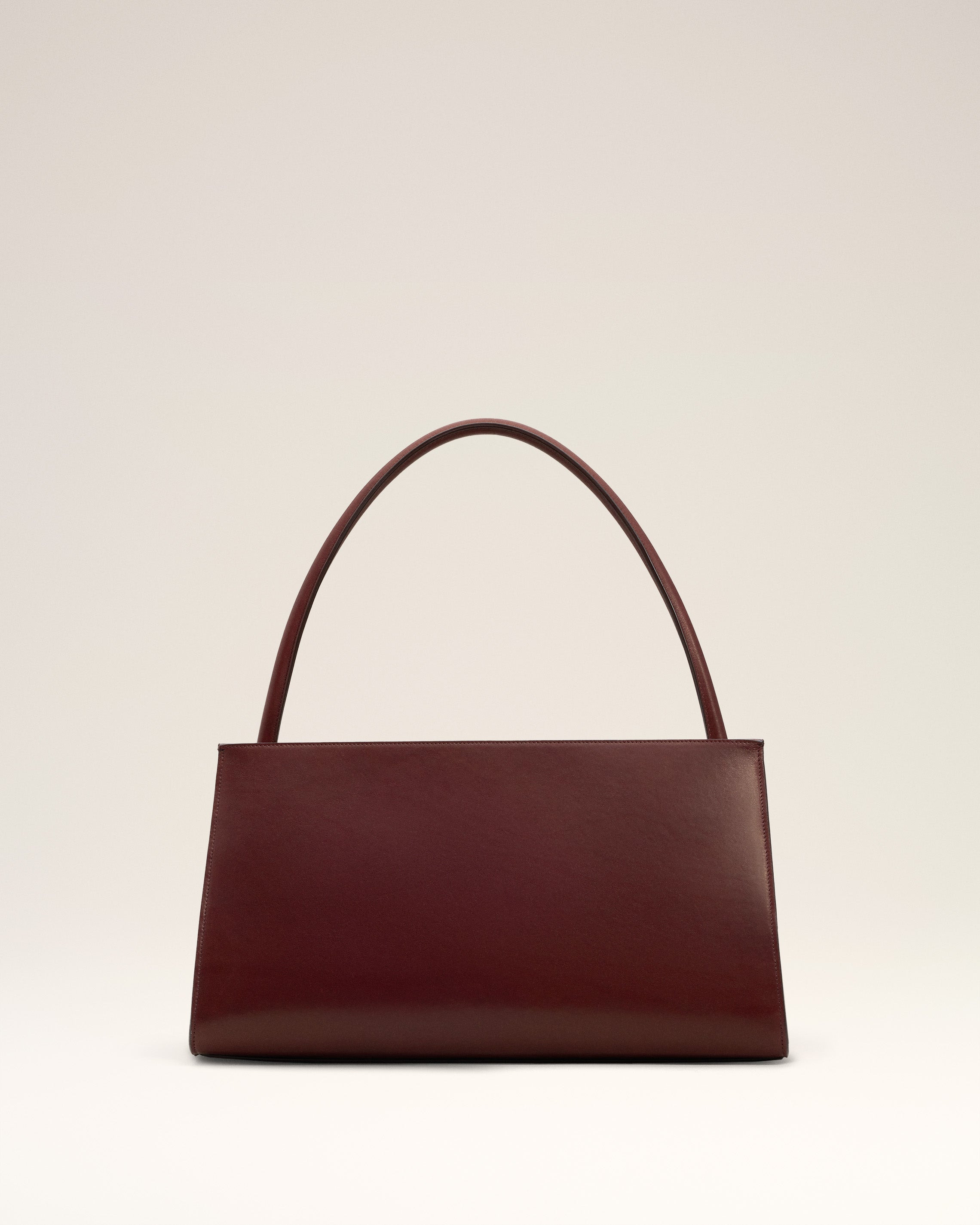 BURGUNDY SMOOTH LEATHER MIMI BAG - 4