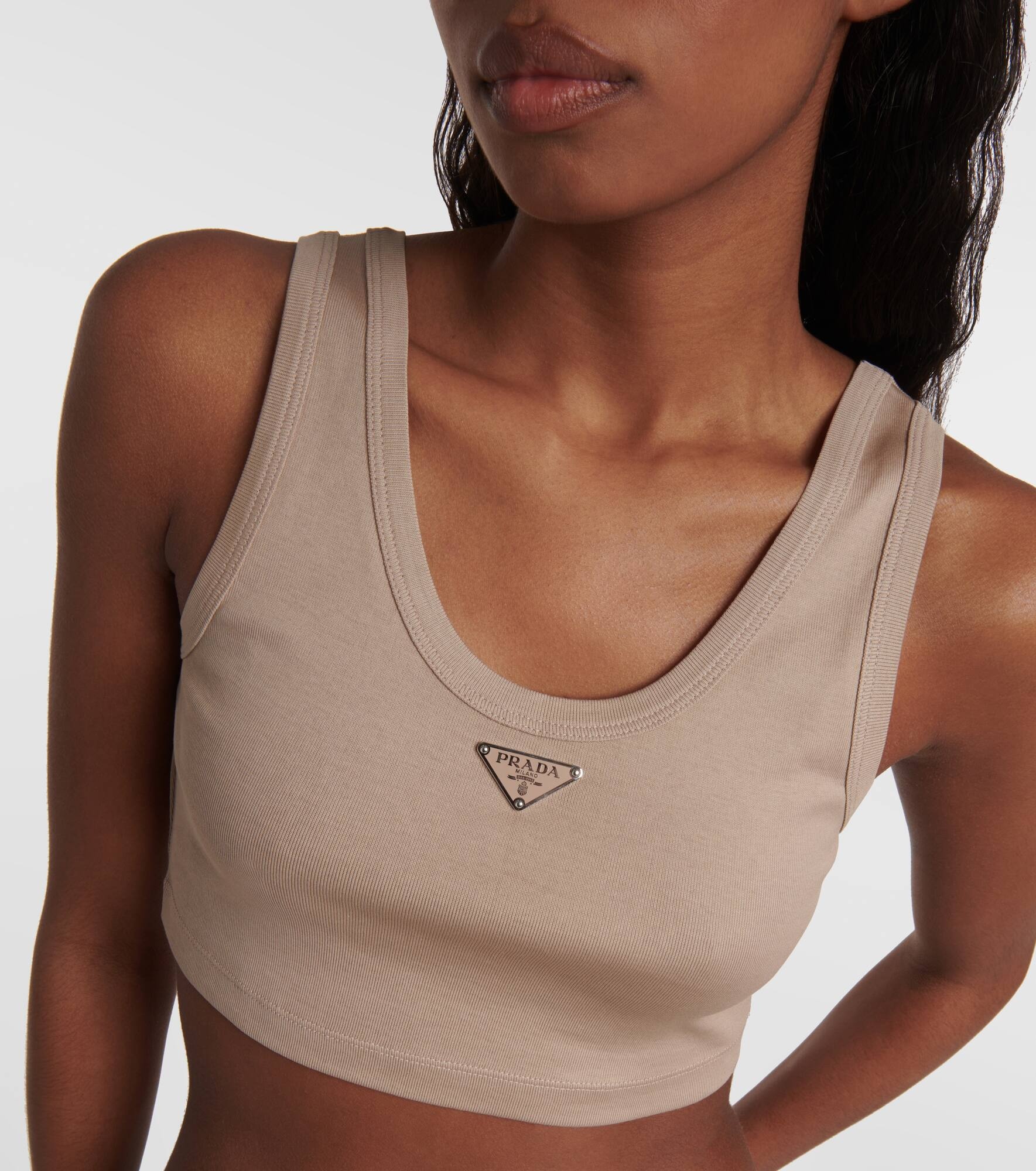 Logo cotton jersey tank top - 4