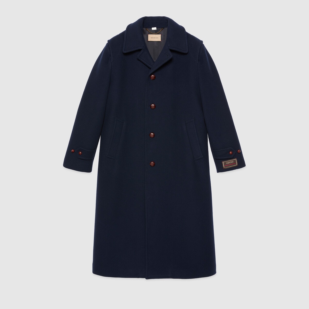 Wool coat with label - 1