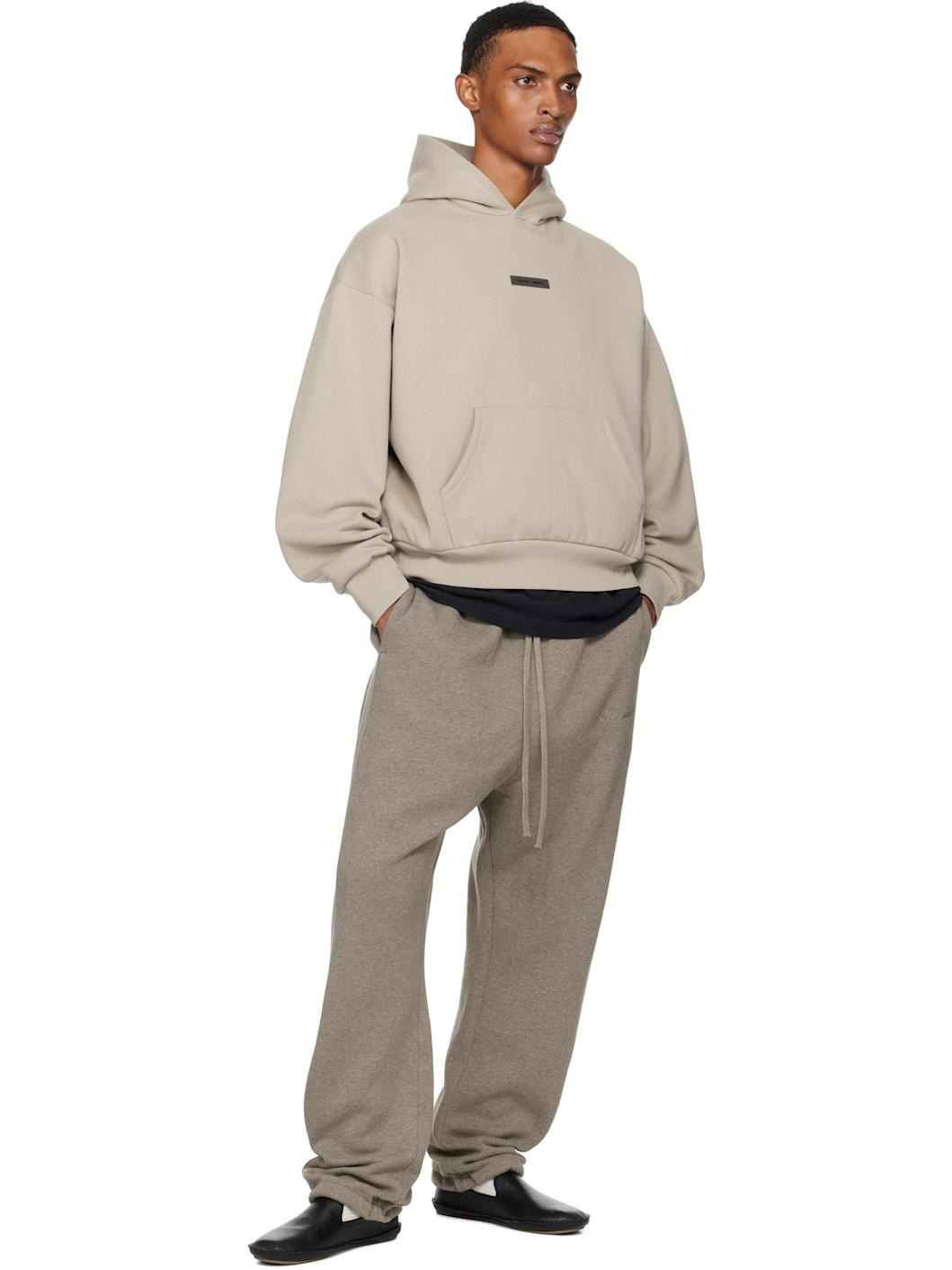 Brown Relaxed Fleece Piping Sweatpants - 4