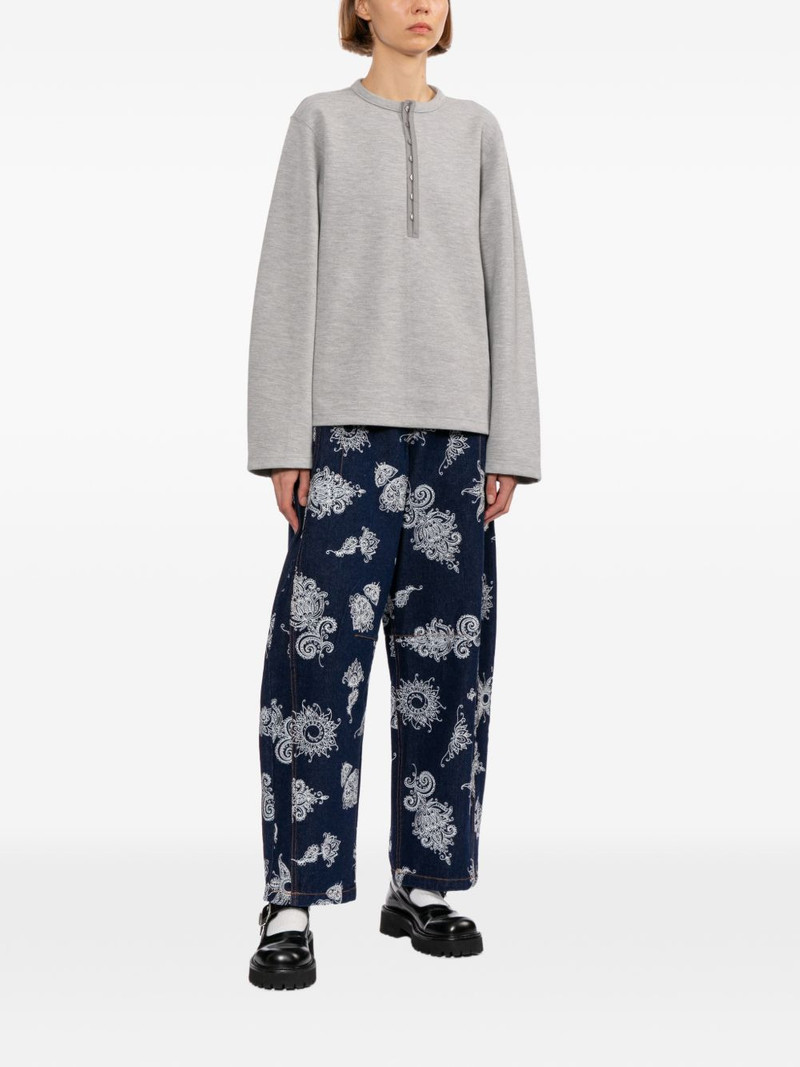 ADER error henley-neck sweatshirt outlook