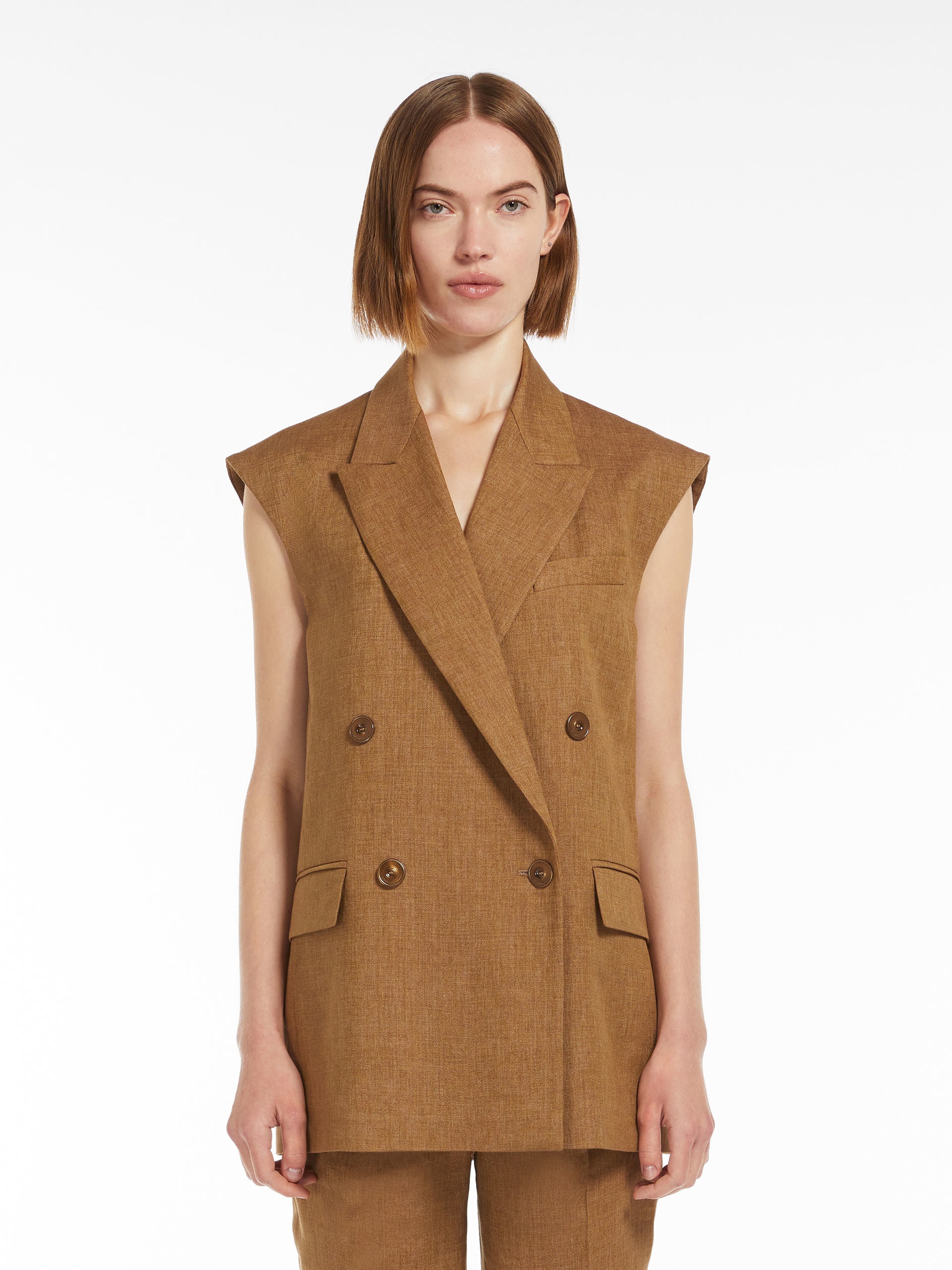 ELICHE Double-breasted linen waistcoat - 3