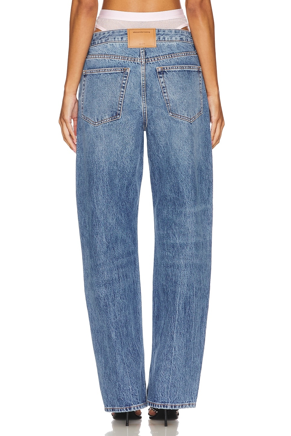 Slit Hem Jean Prestyle Hotfix Mesh Undie - 4