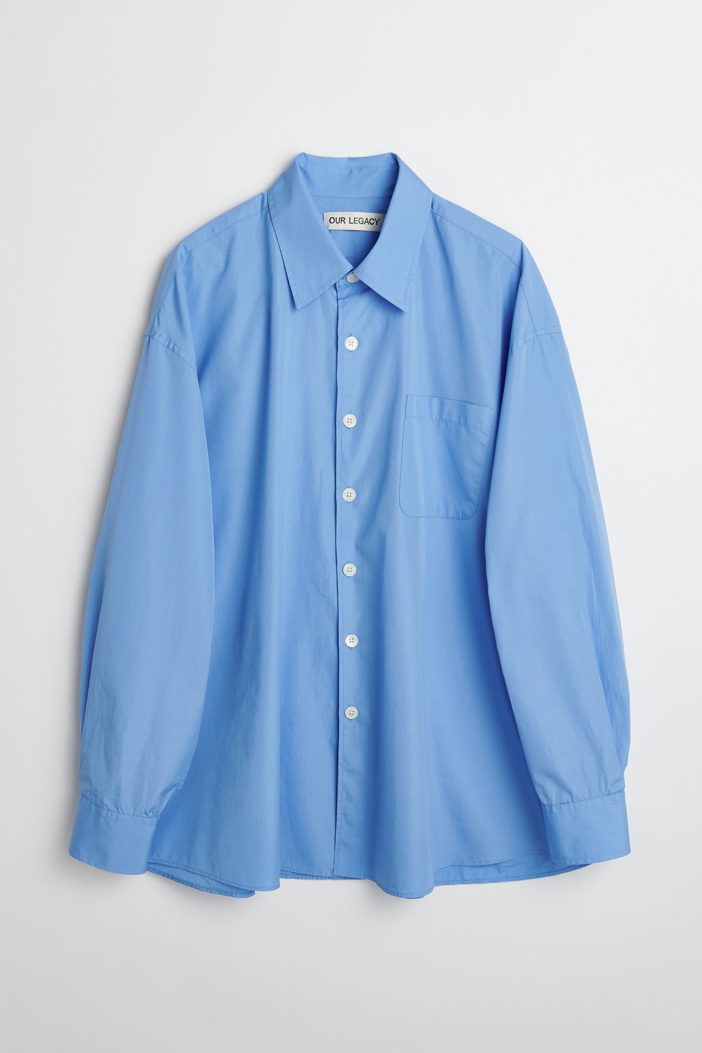 Borrowed Shirt Police Blue Poplin - 1