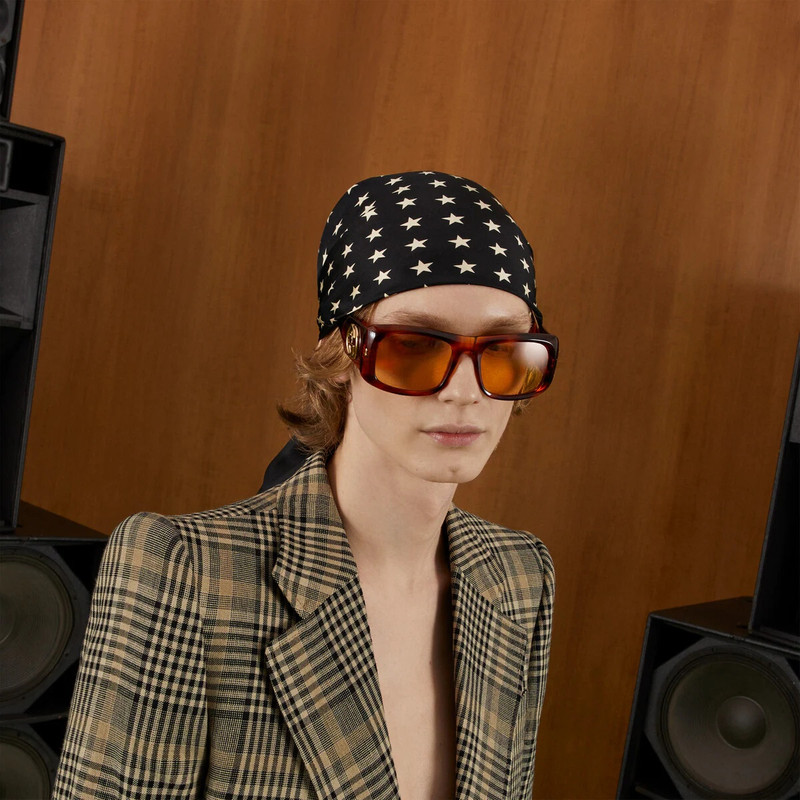 Star print silk scarf 3