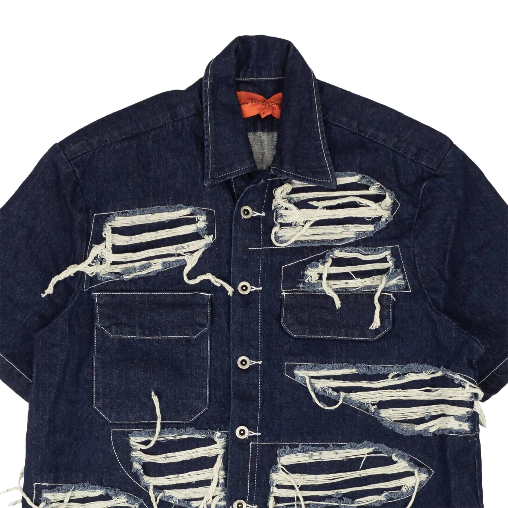 Who Decides War Distressed Work Shirt 'Blue' - 3