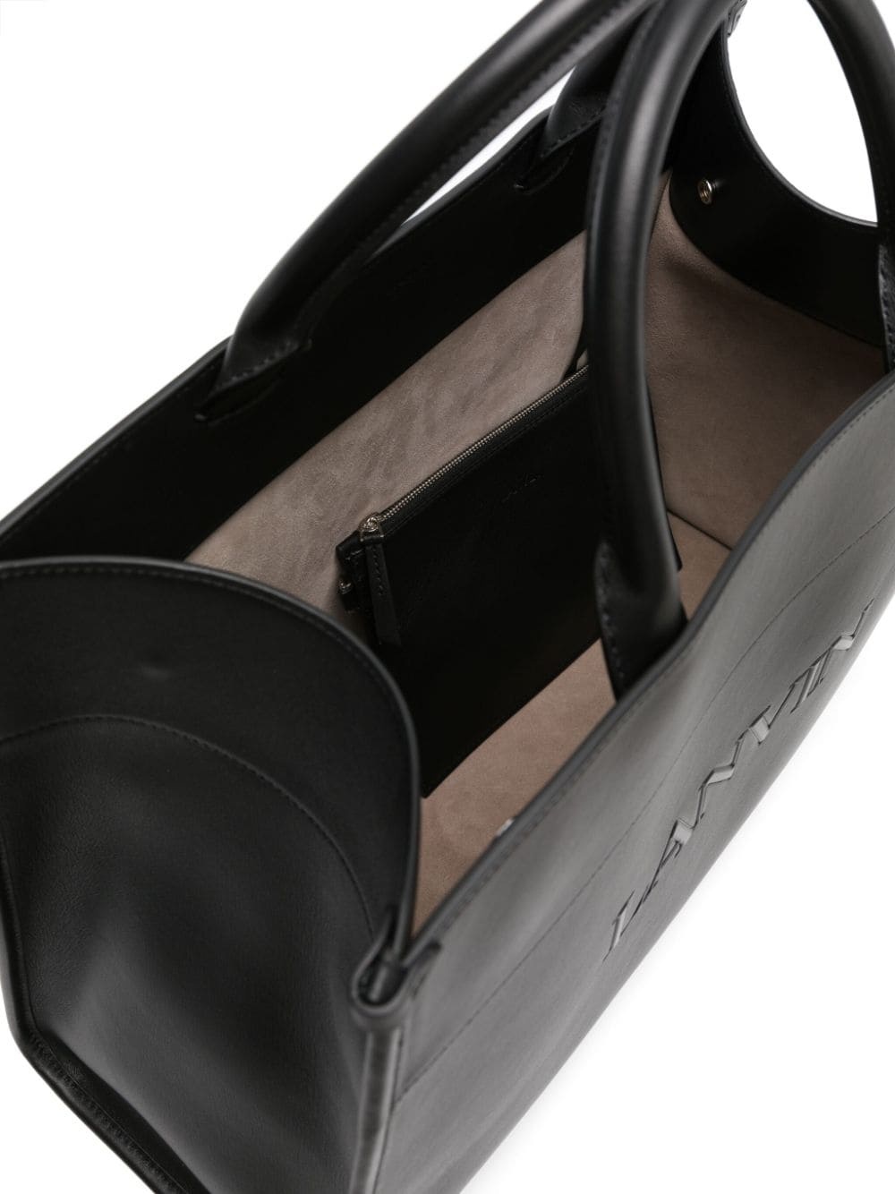 logo-embossed leather tote bag - 5
