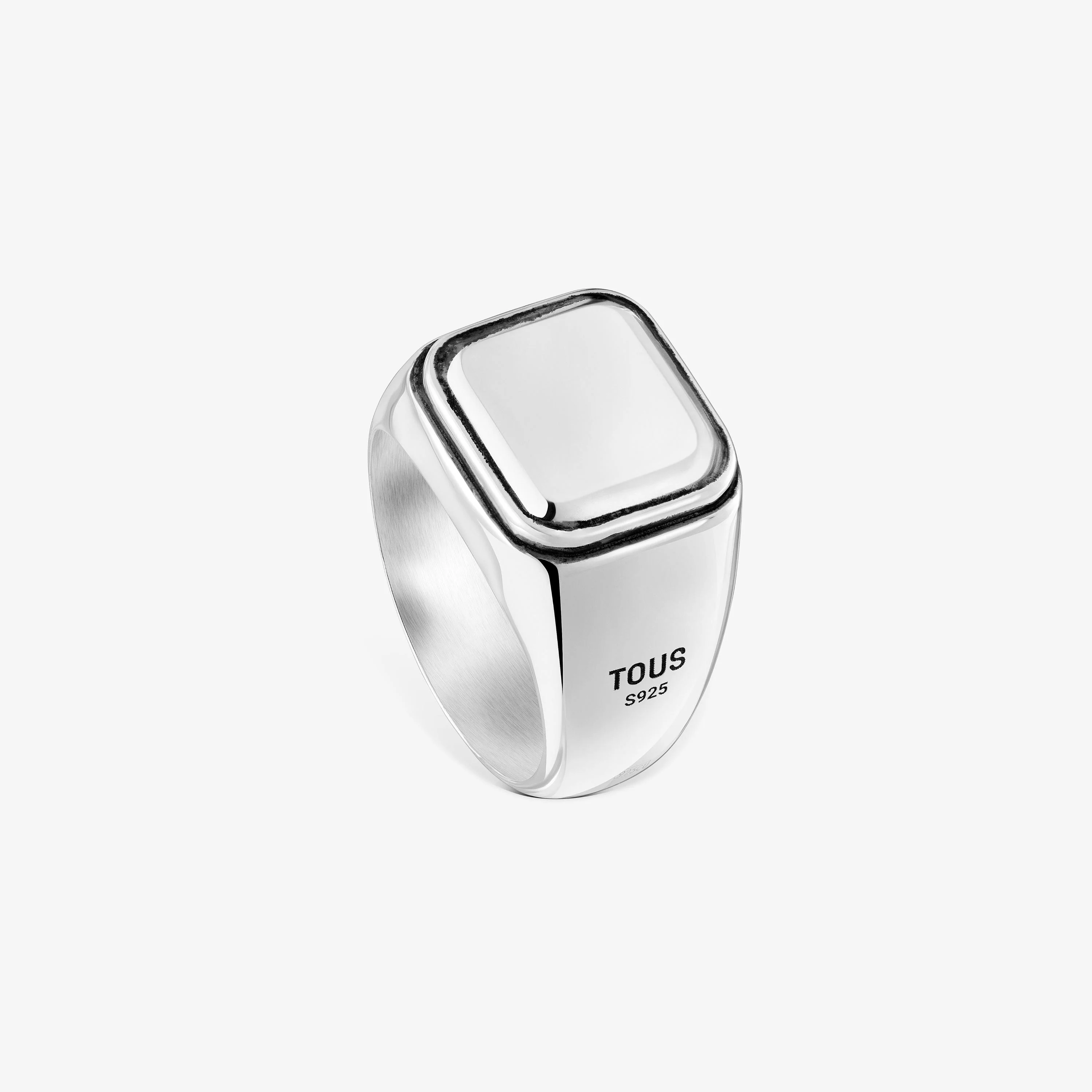 Aged silver Signet ring with square motif TOUS Man - 1