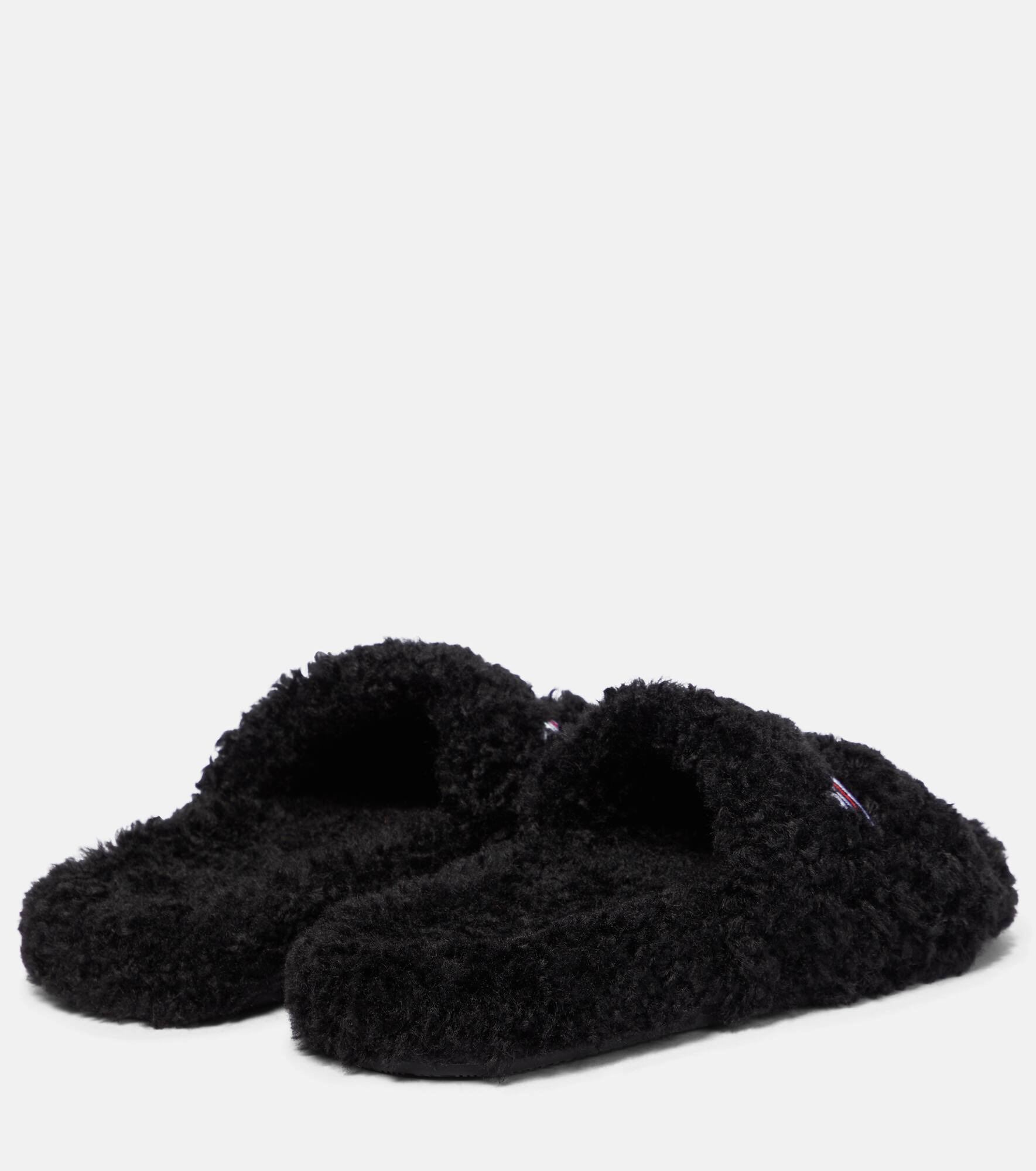 Furry faux shearling slides - 3