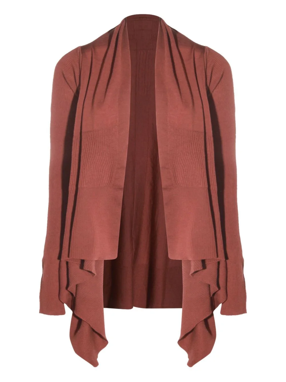 ribbed asymmetric cardigan - 1