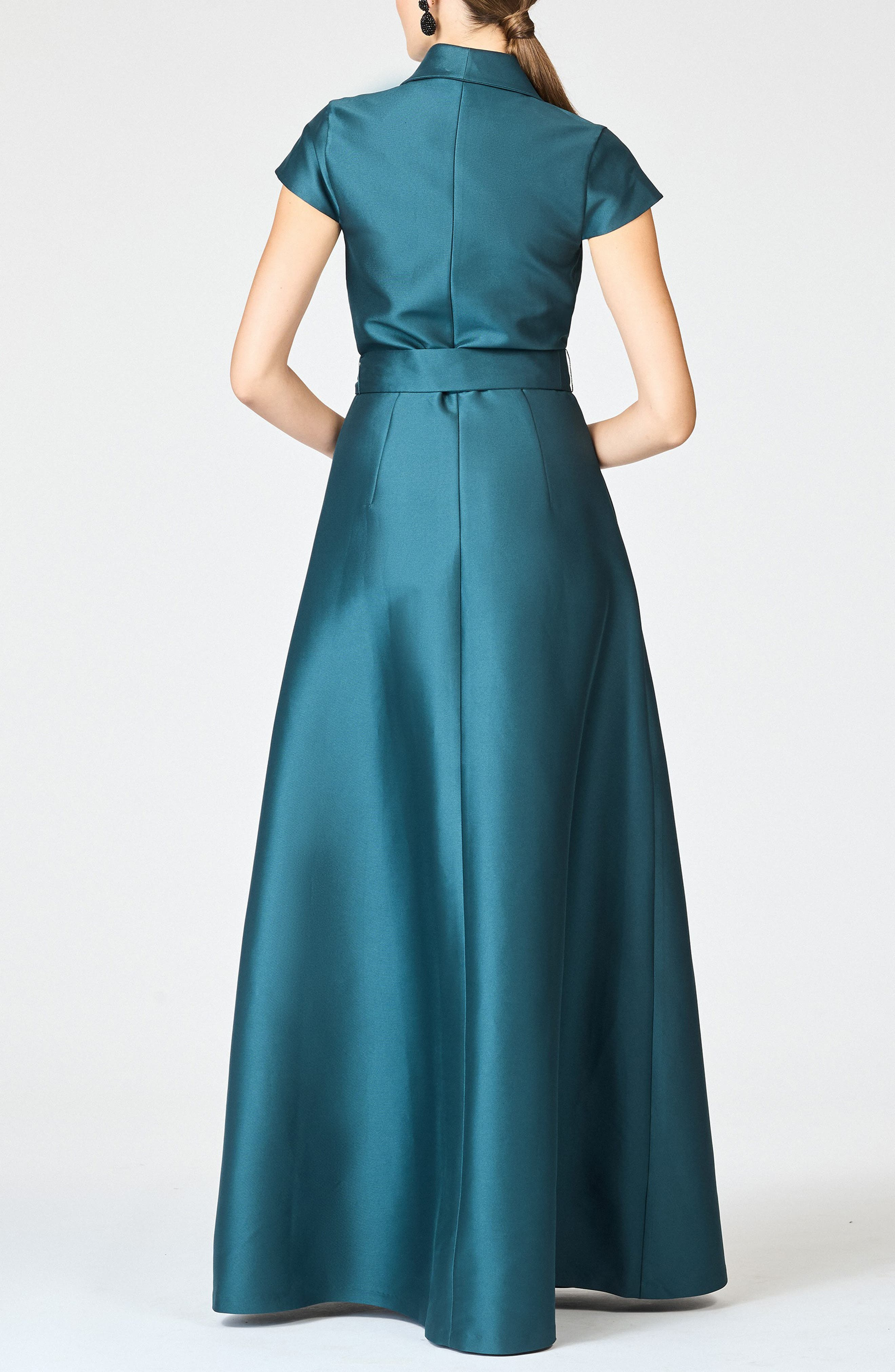 Sachin & Babi Etienne A-Line Satin Gown in Forest Green at Nordstrom - 2
