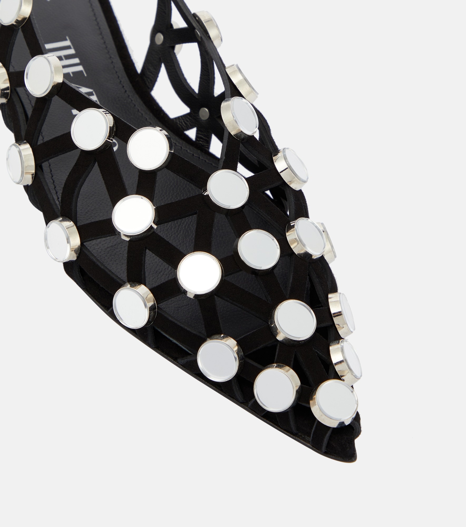 Grid embellished suede ballet flats - 6