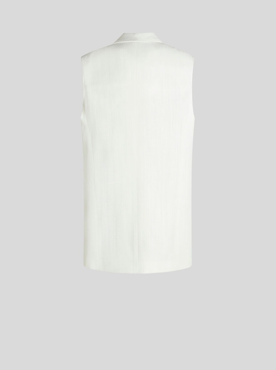 SLUB FABRIC WAISTCOAT - 5