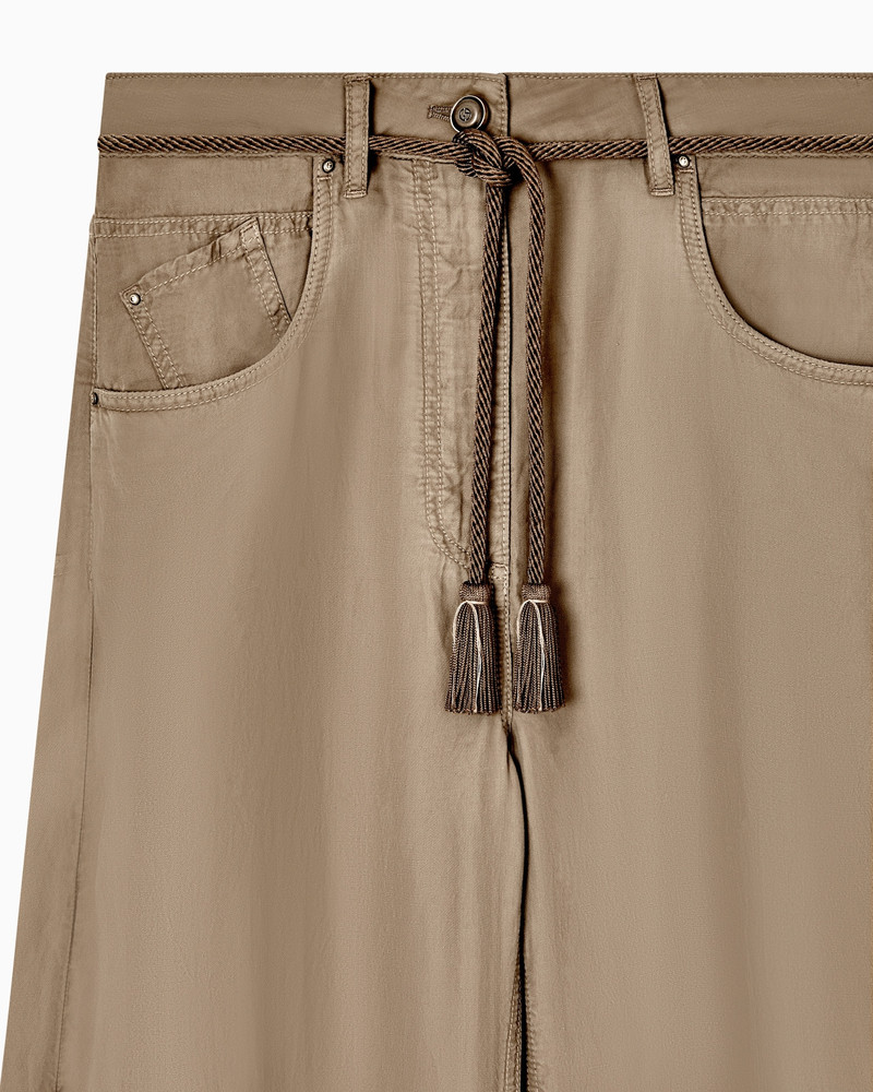 GIORGIO ARMANI CUPRO AND LINEN TROUSERS WITH BELT outlook