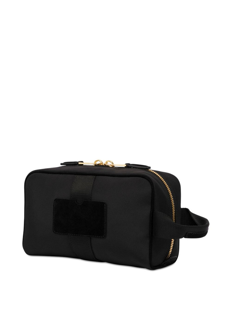 Moschino logo-plaque zip-top wash bag outlook