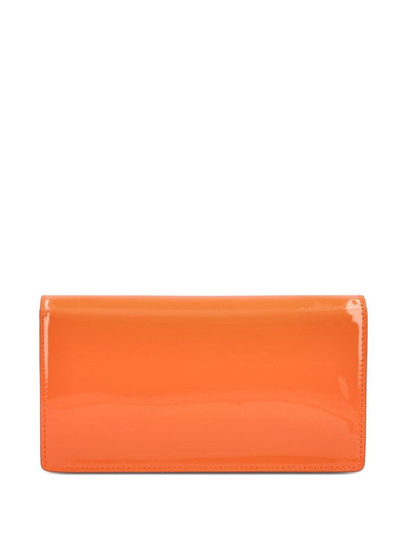 Christian Louboutin silver-tone chain leather clutch bag outlook