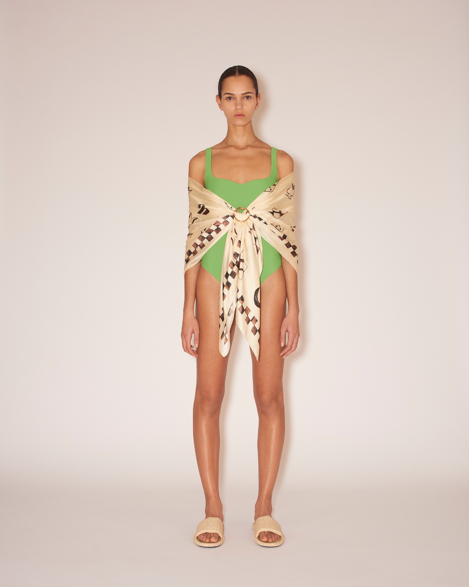 JANICE - Matte stretch onepiece - Green - 3