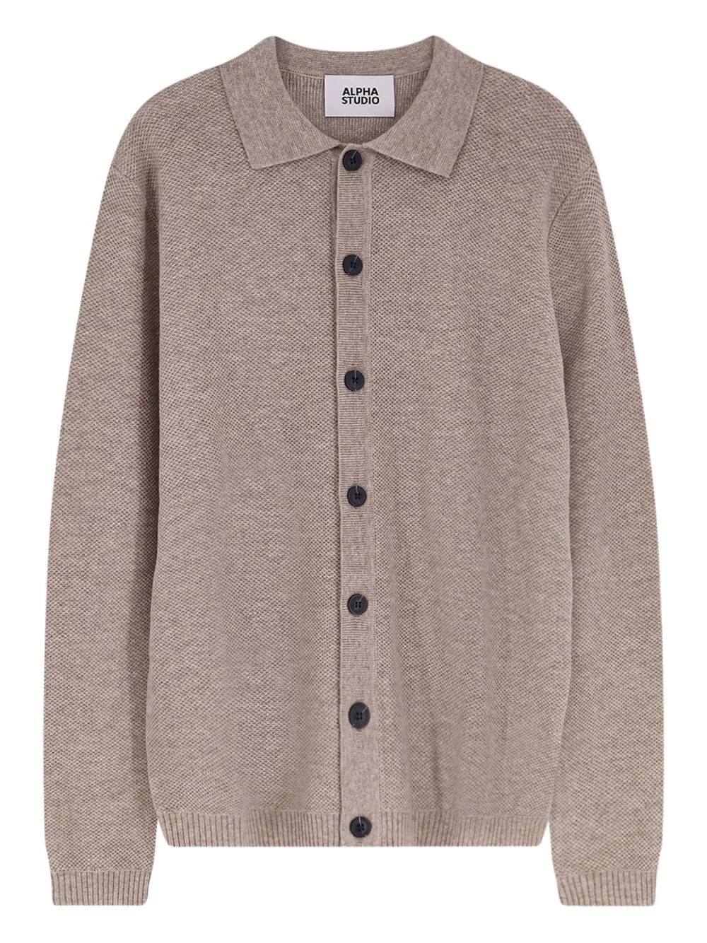 buttoned collared cardigan - 1