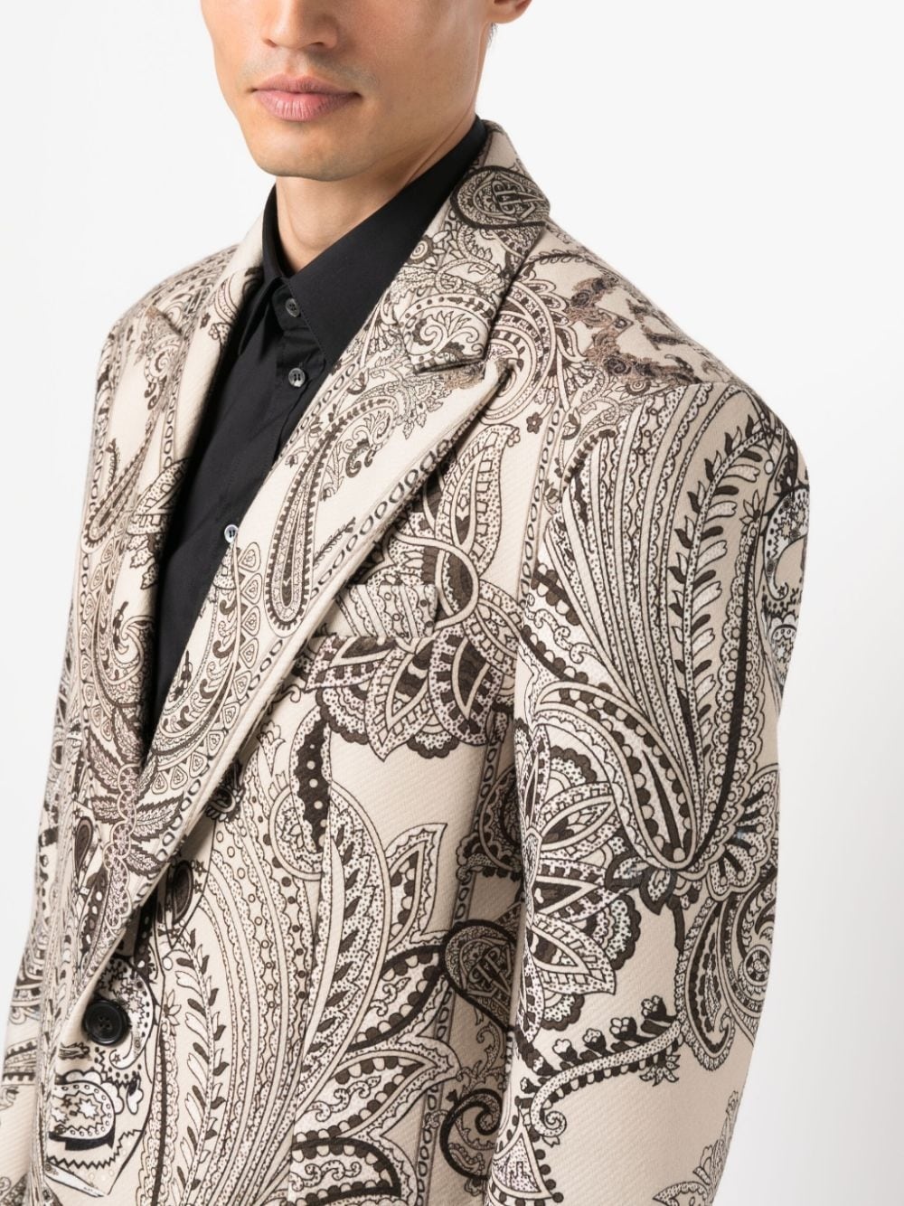 paisley-print single-breasted coat - 5