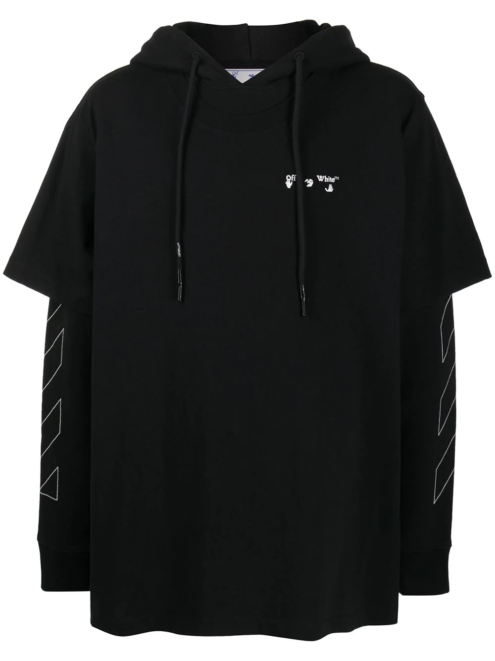 diagonal-stripe logo-print hoodie - 1