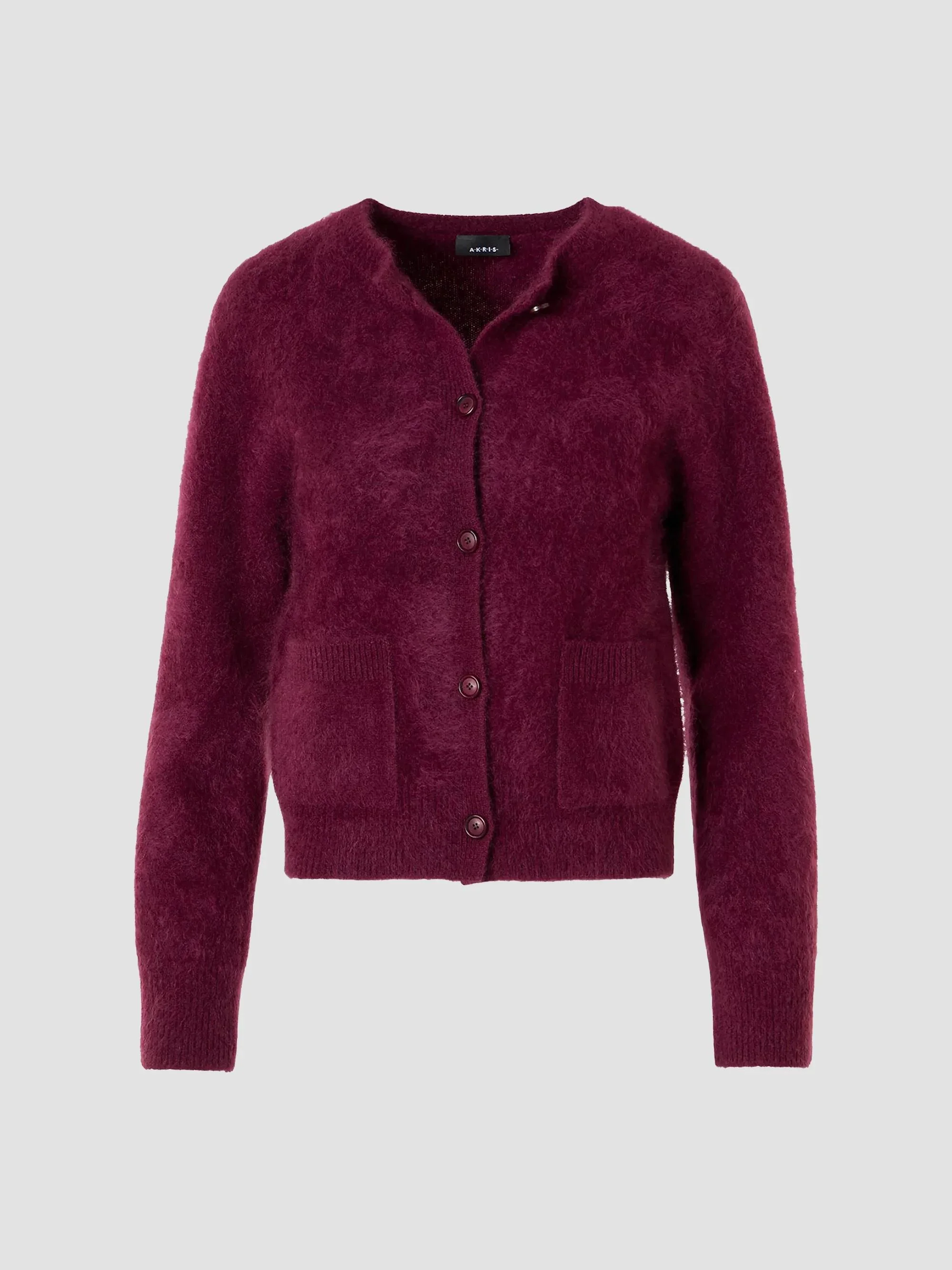 Women's Cloud Brushed Cashmere Cardigan - Merlot Red - 1