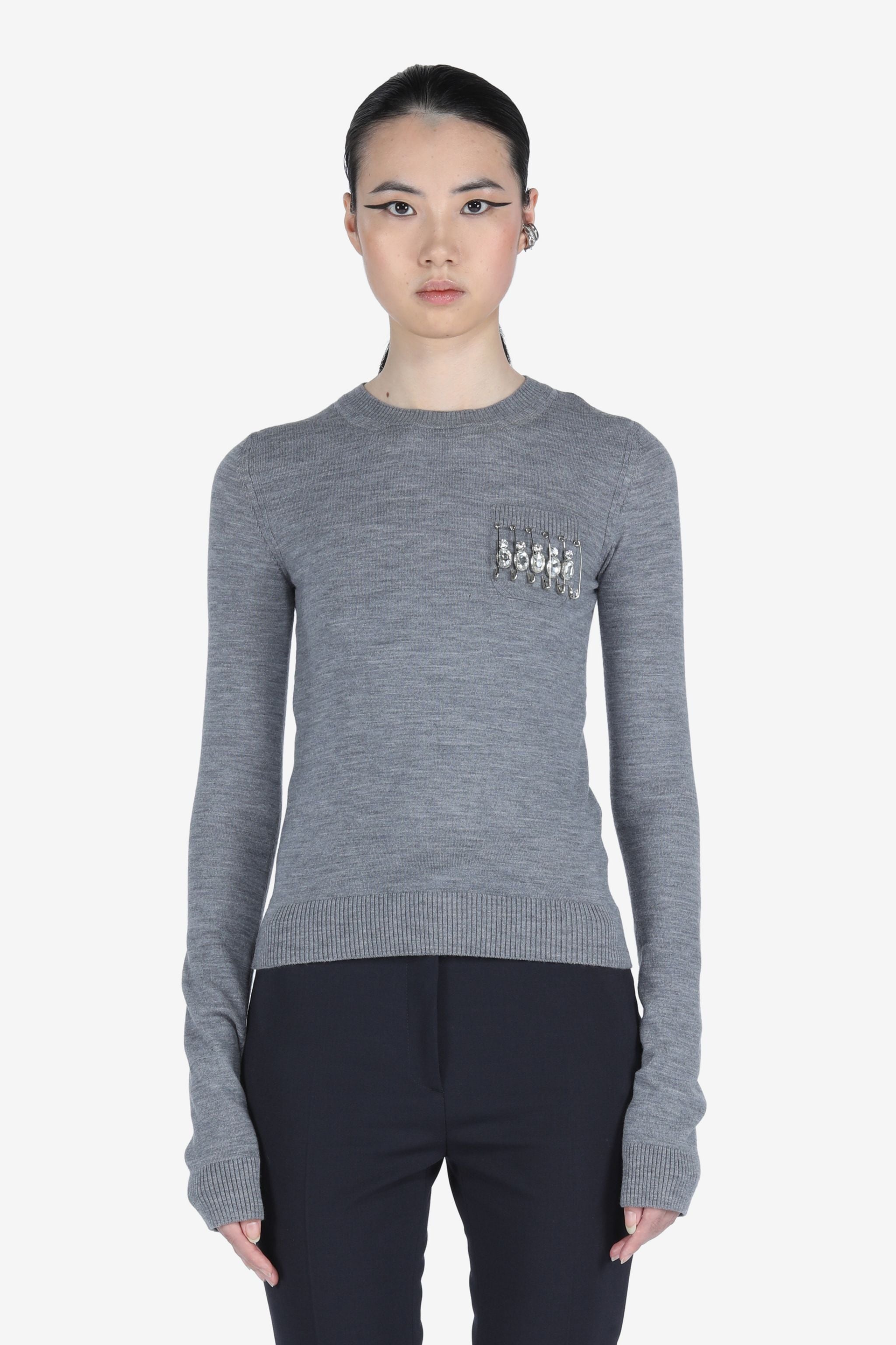 CRYSTAL-EMBELLISHED SWEATER - 1