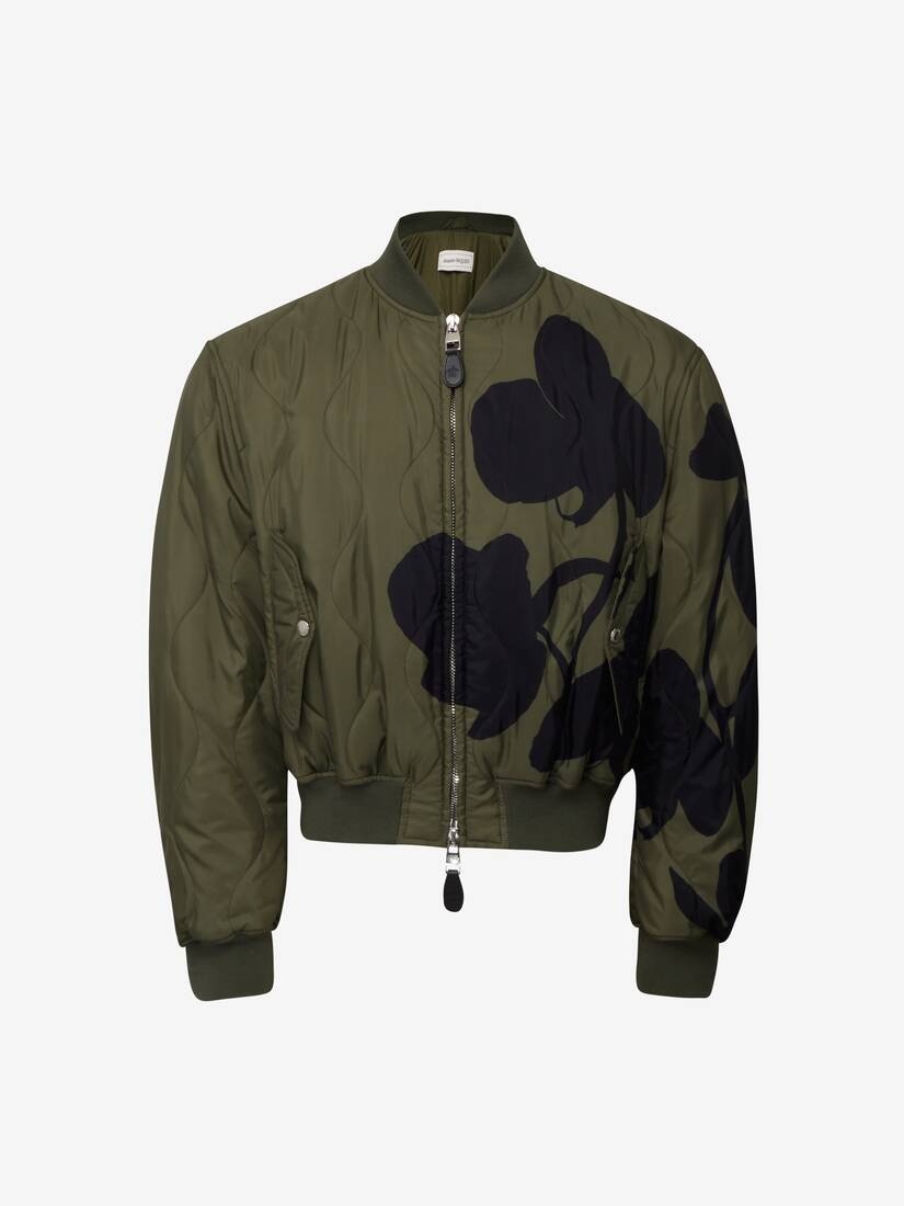 Men's Orchid Bomber Jacket in Khaki/black - 1